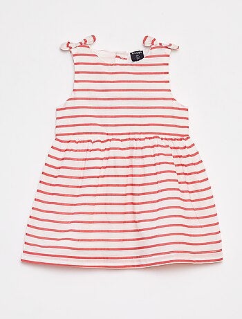 Vestito senza maniche in voile di cotone