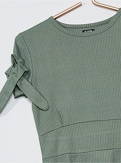 Vestito skater in maglia a costine - Kiabi