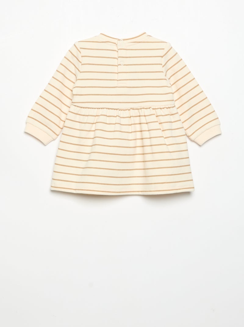 Vestito stampato a maniche lunghe Beige - Kiabi