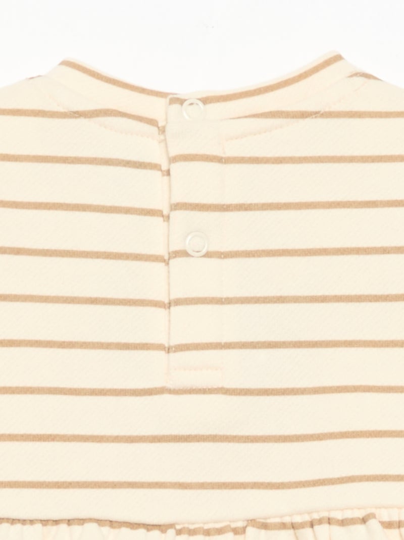 Vestito stampato a maniche lunghe Beige - Kiabi