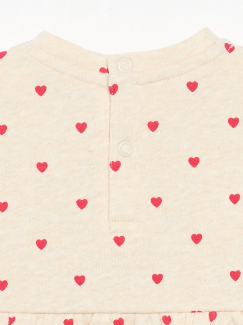 Vestito stampato a maniche lunghe Beige - Kiabi