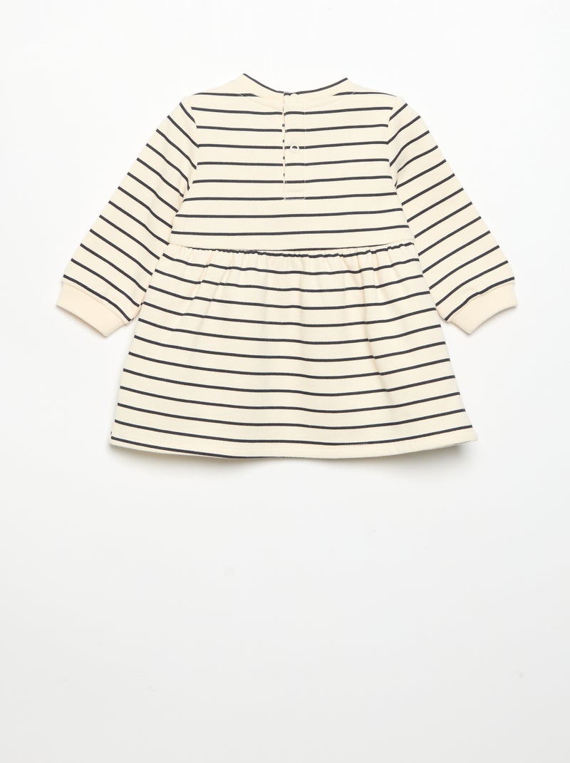 Vestito stampato a maniche lunghe Bianco - Kiabi