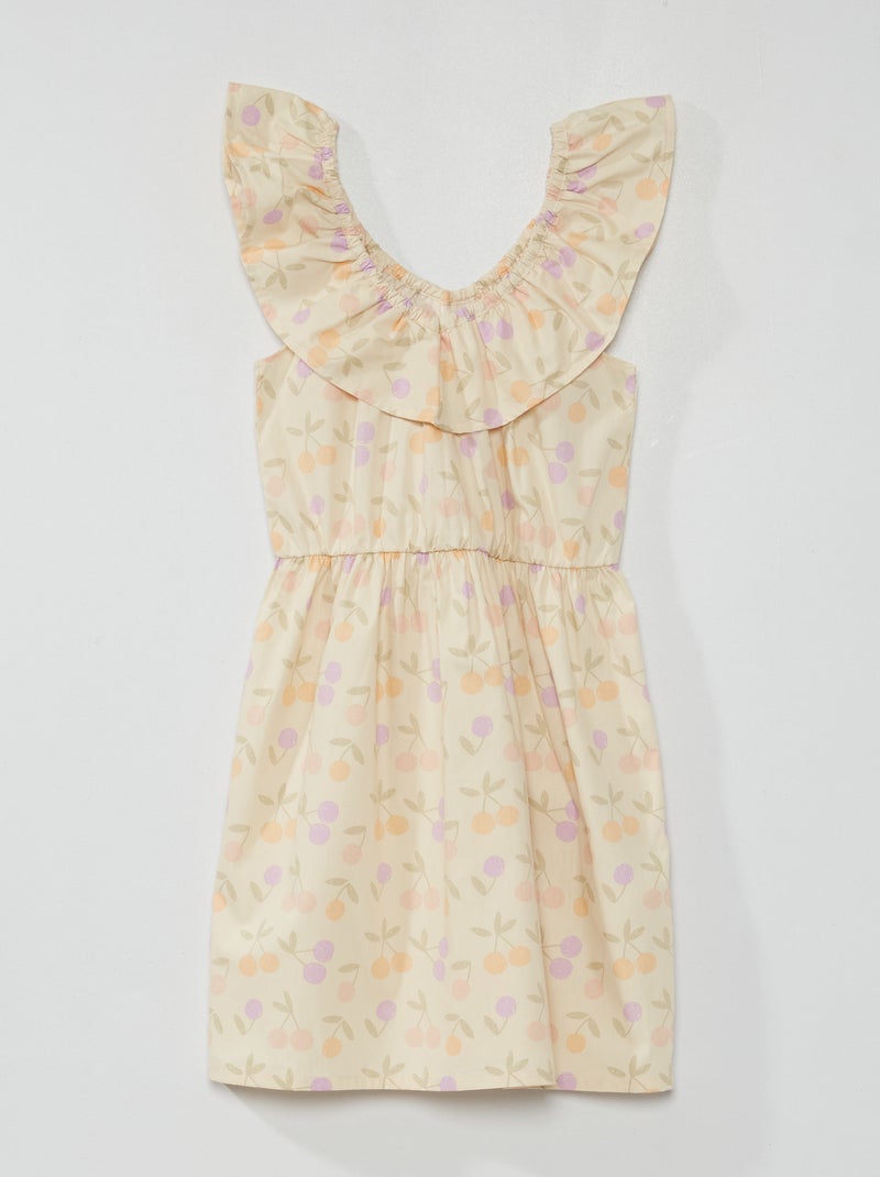 Vestito stampato con scollo bardot BIANCO - Kiabi