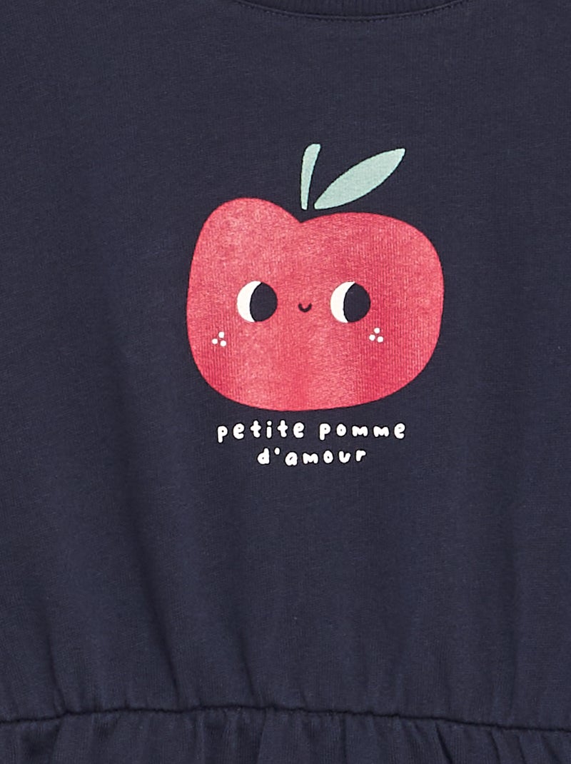 Vestito stampato french terry BLU - Kiabi