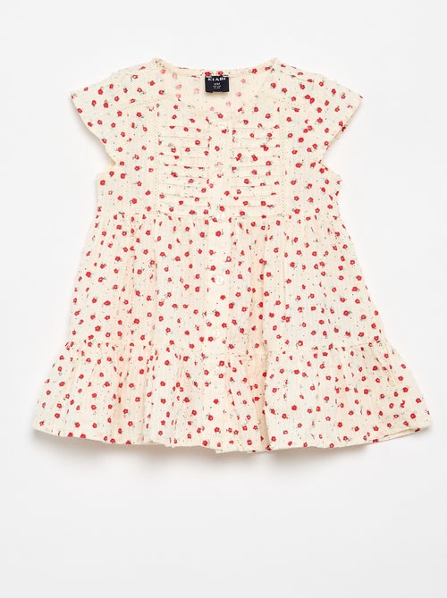 Vestito stampato in tessuto plumetis - Kiabi