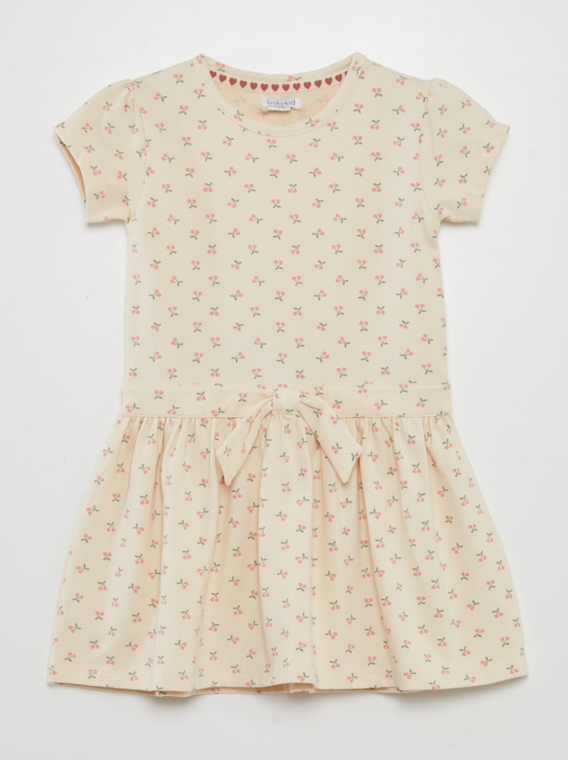 Vestito svasato con fiocco BEIGE - Kiabi