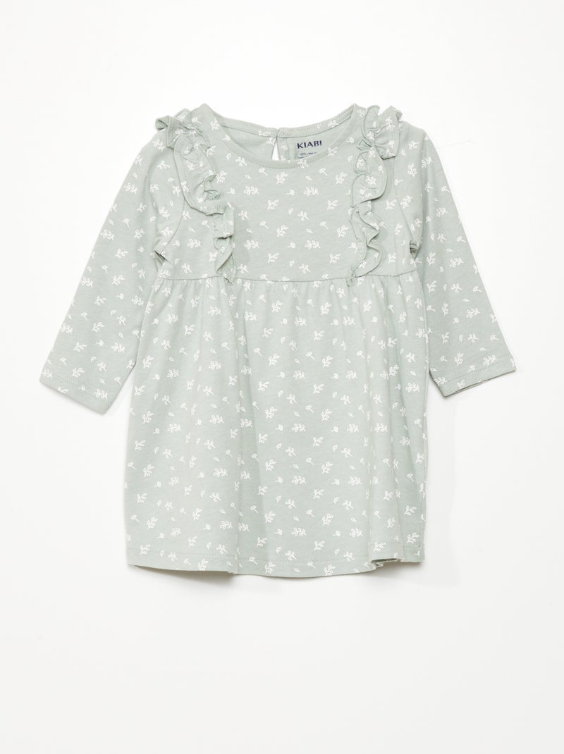 Vestito svasato con motivo floreale VERDE - Kiabi