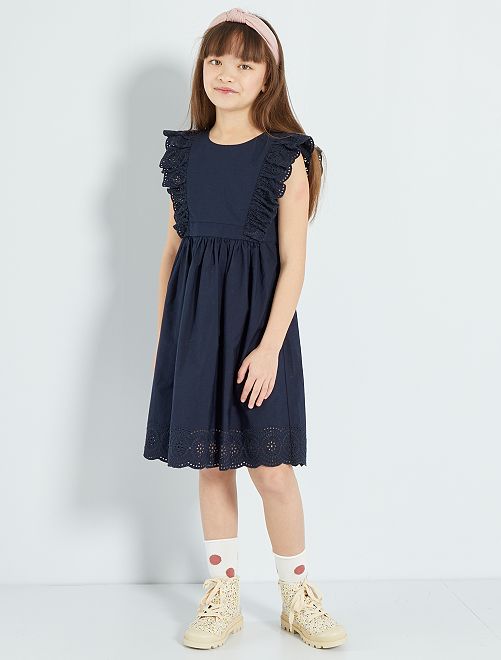 Vestito svasato in cotone - blu - Kiabi - 14.00€