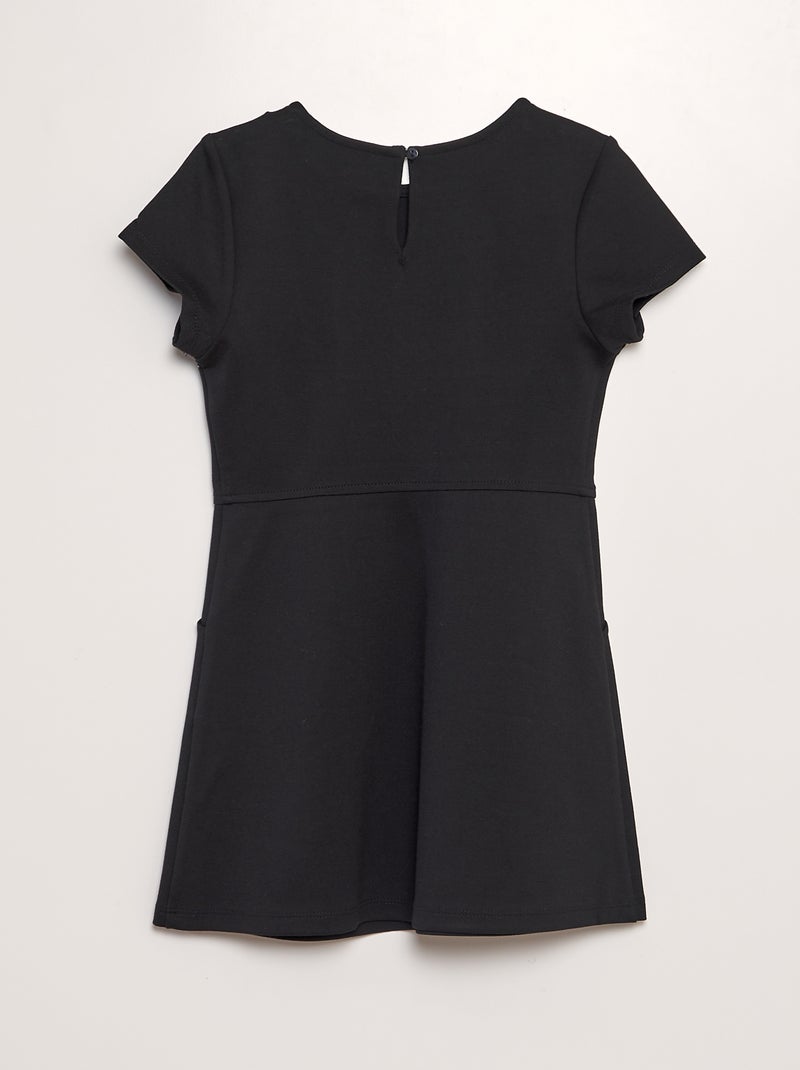 Vestito svasato in jersey nero - Kiabi