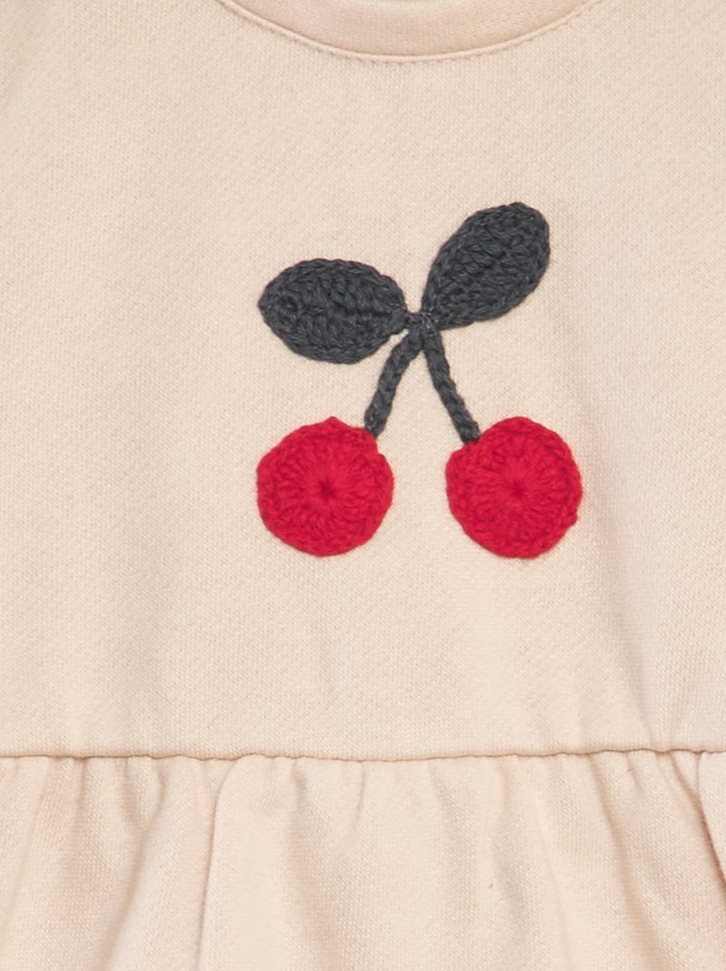 Vestito svasato in tessuto felpato ROSA - Kiabi