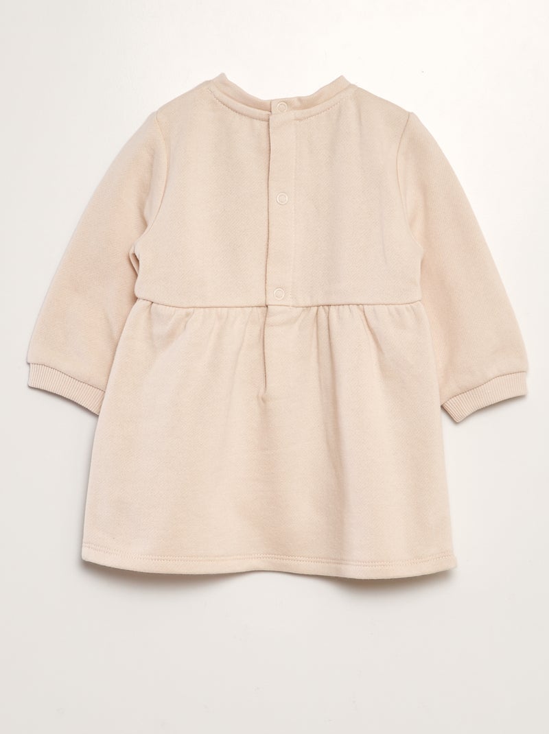 Vestito svasato in tessuto felpato ROSA - Kiabi