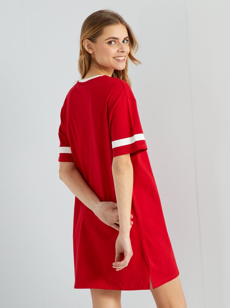 Vestito t-shirt con stampa sul davanti BIANCO - Kiabi