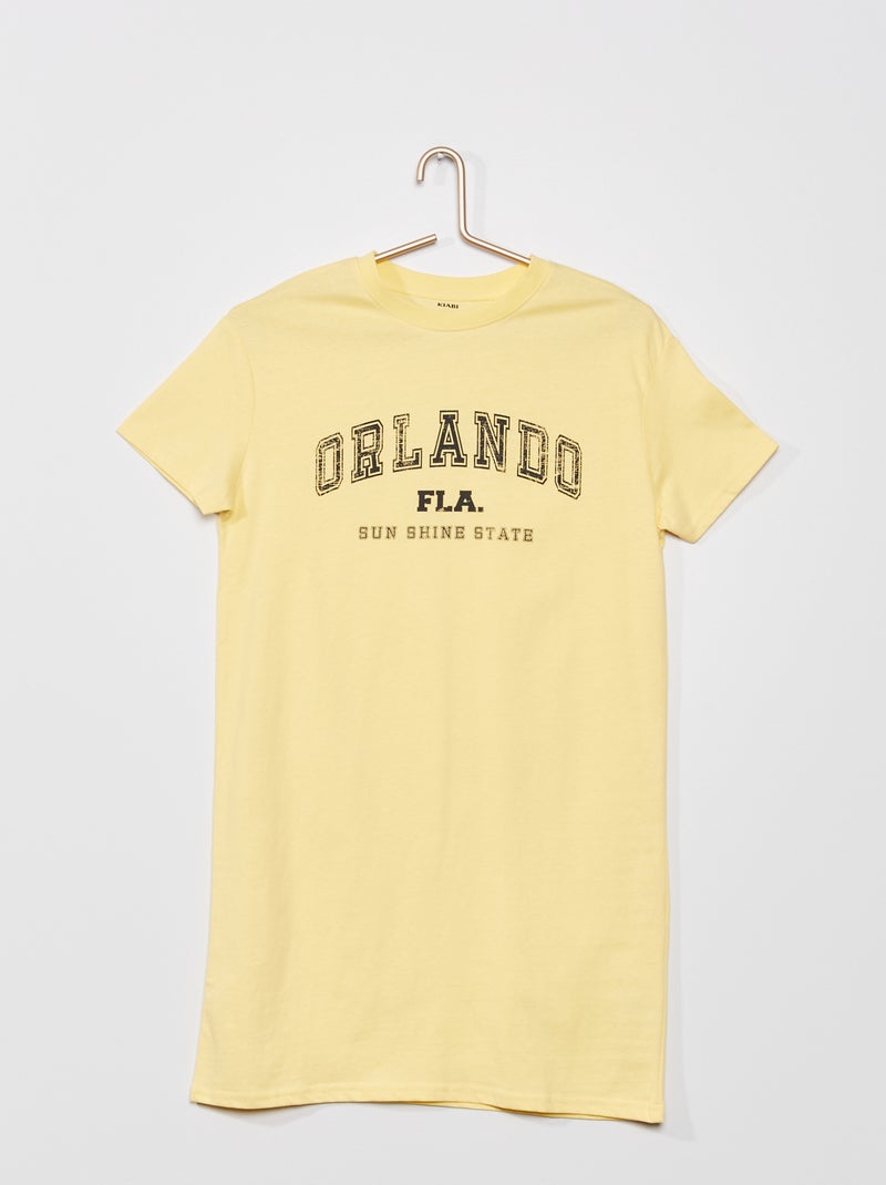 Vestito t-shirt in maglia jersey GIALLO - Kiabi