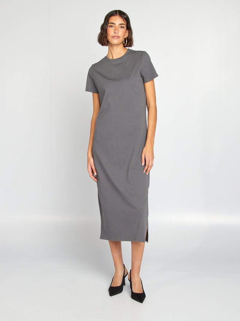 Vestito t-shirt lungo GRIGIO - Kiabi