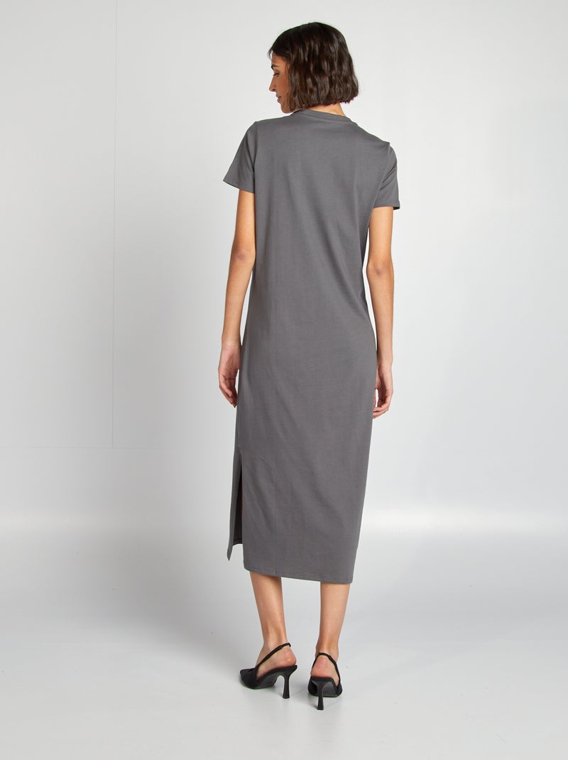 Vestito t-shirt lungo GRIGIO - Kiabi