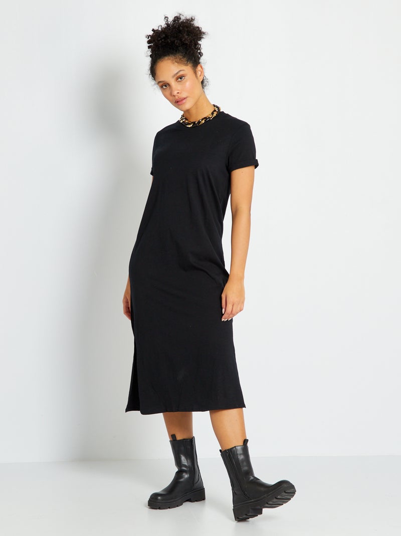Vestito t-shirt lungo Nero Kiabi