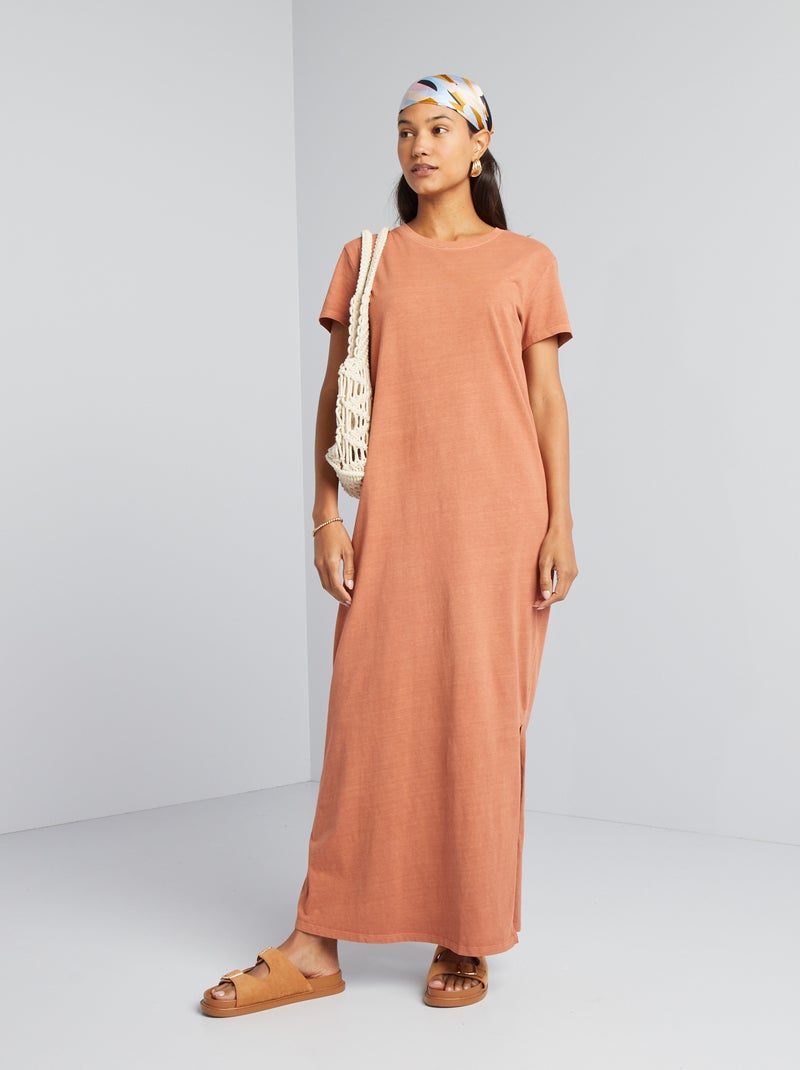 Vestito t-shirt maxi MARRONE - Kiabi