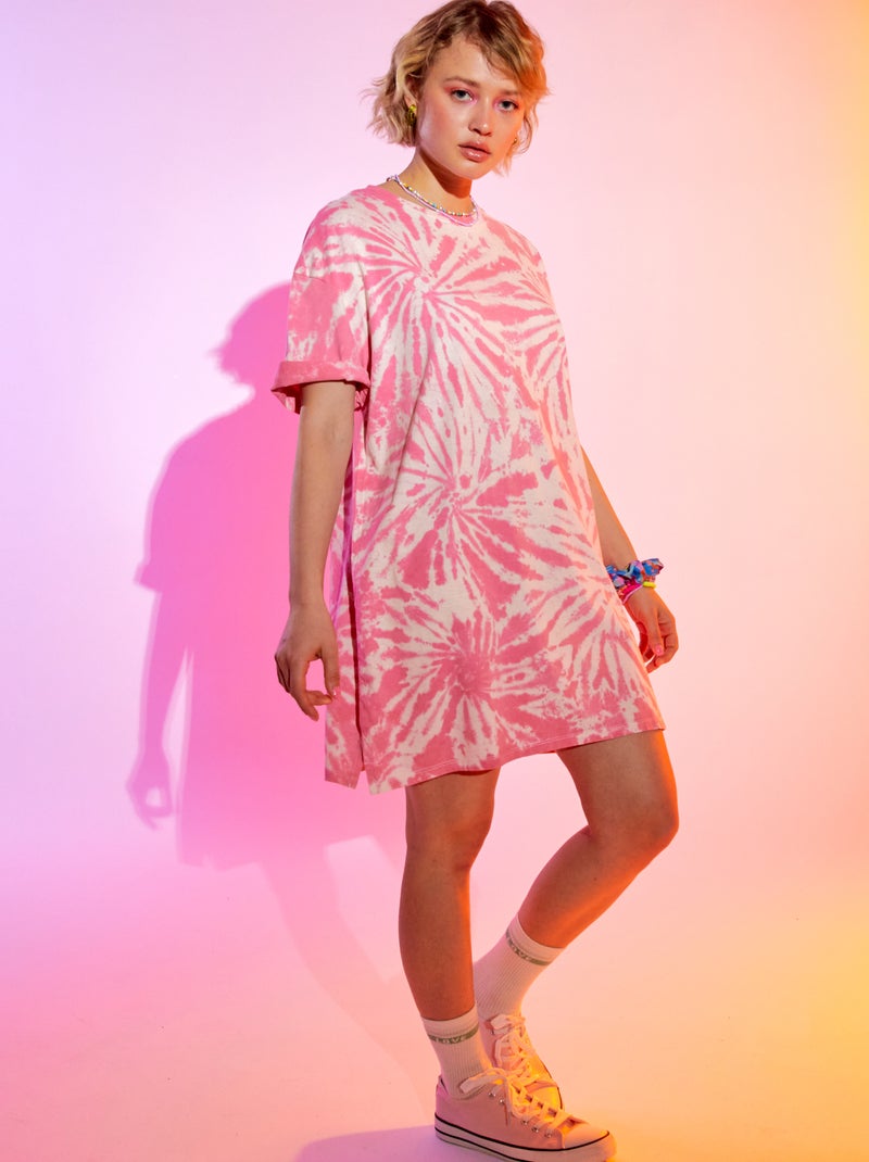 Vestito t-shirt tie and dye BIANCO - Kiabi