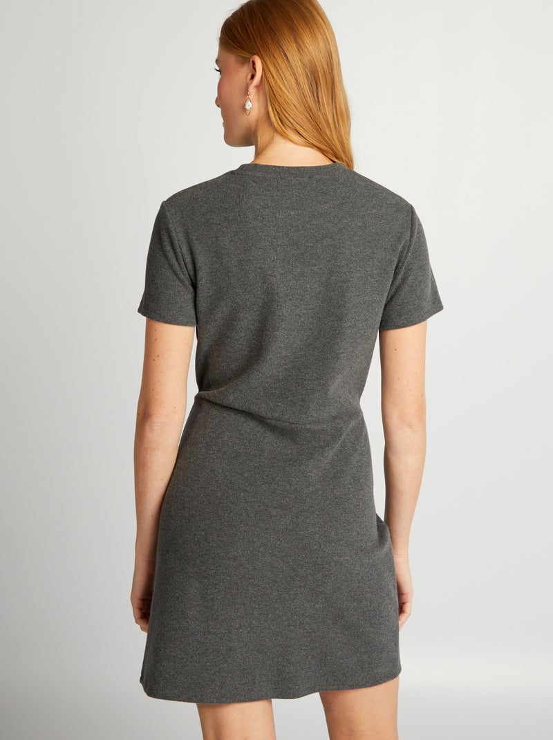 Abiti Per Bambine T-shirt Celeste In Cotone A Maniche Corte Con