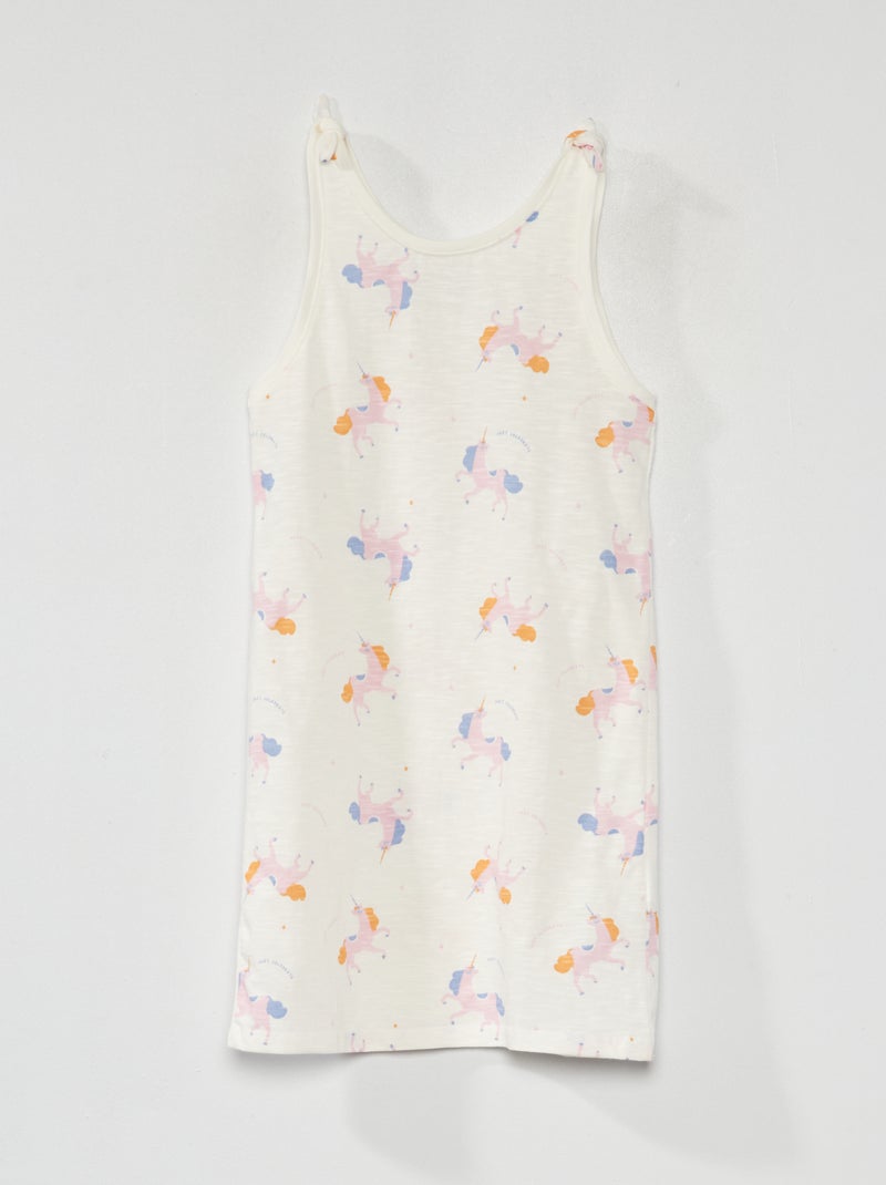 Vestito t-shirt 'unicorno' BIANCO - Kiabi
