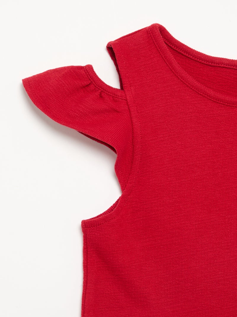 Vestito taglio a metà coscia con aperture sulle spalle Rosso - Kiabi