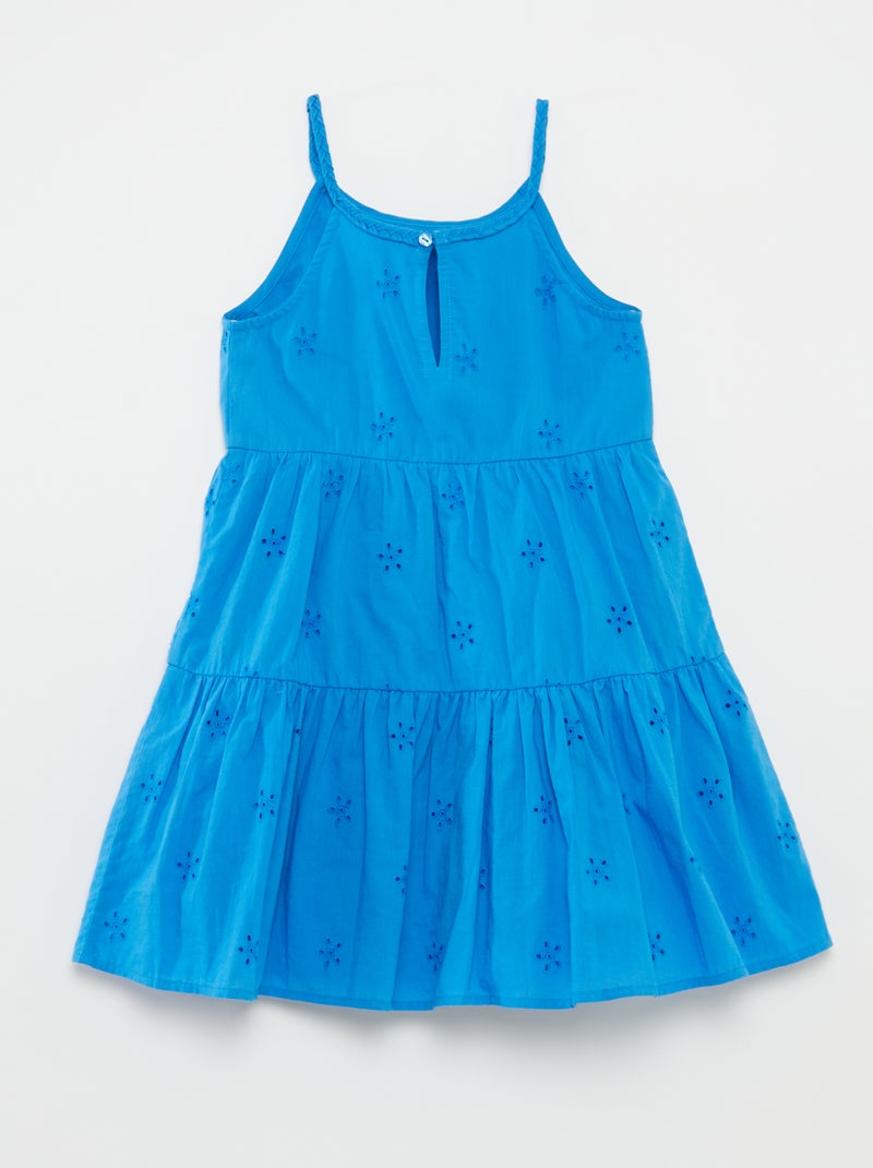 Vestito tinta unita con spalline intrecciate Blu - Kiabi