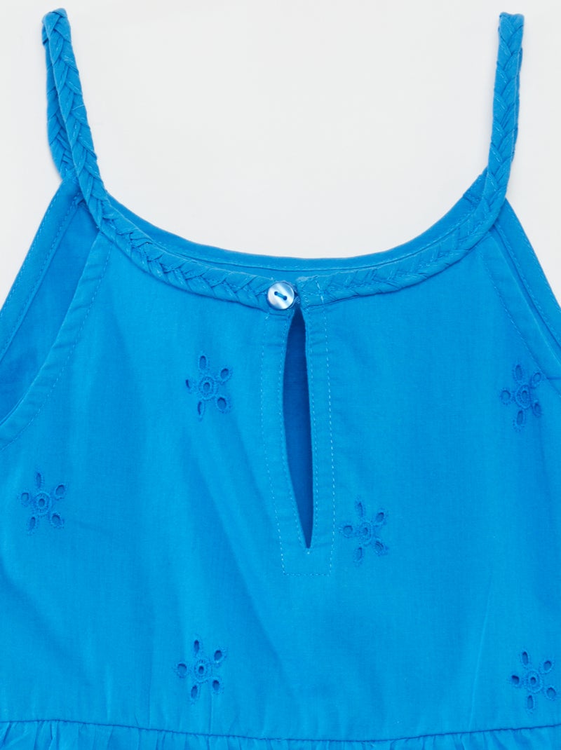 Vestito tinta unita con spalline intrecciate Blu - Kiabi