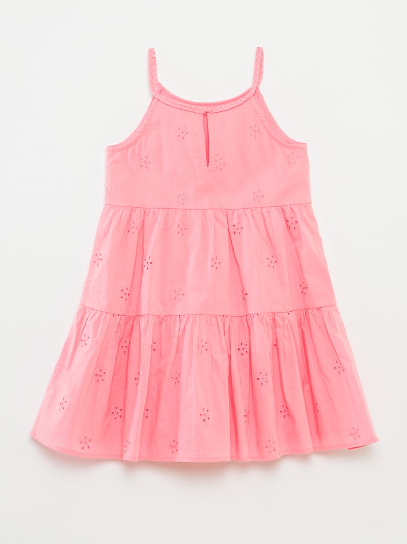 Vestito tinta unita con spalline intrecciate Rosa - Kiabi