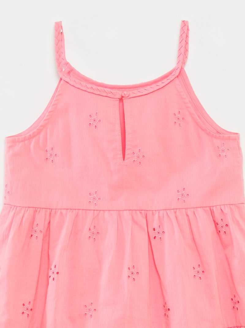 Vestito tinta unita con spalline intrecciate Rosa - Kiabi