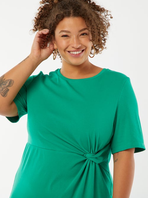 Vestito tinta unita drappeggiato taglio midi - Kiabi