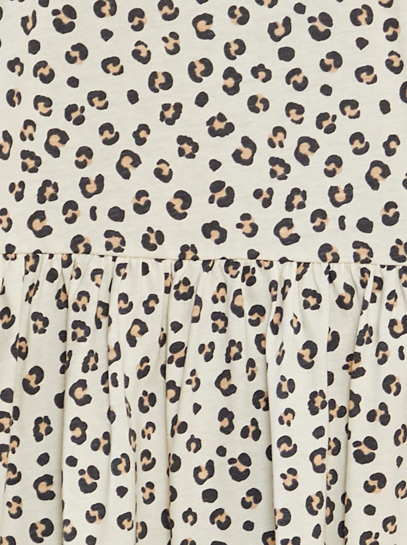 Vestito vestito con motivo - Spalline volant à motivo BEIGE - Kiabi