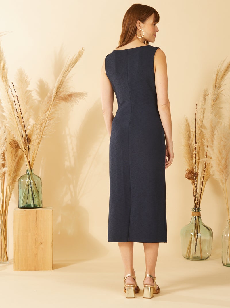Vestito vestito midi senza maniche - arricciato senza maniche BLU - Kiabi