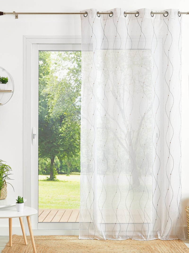 Voilage ricamato con onde e pois Beige - Kiabi