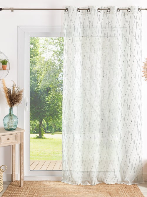 Voilage ricamato con onde e pois - Kiabi