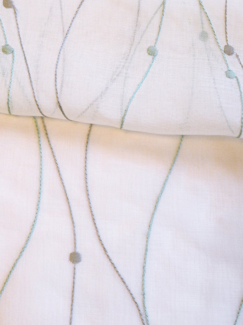 Voilage ricamato con onde e pois Blu - Kiabi