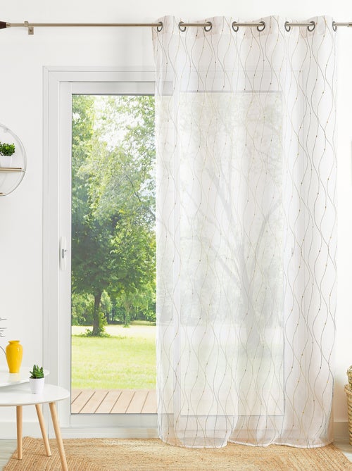 Voilage ricamato con onde e pois - Kiabi