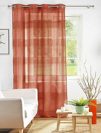 Voile di ciniglia a righe effetto lino