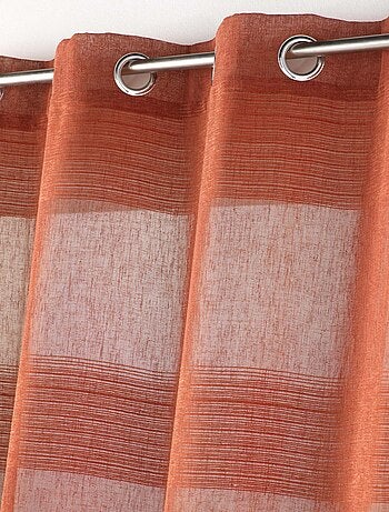 Voile di ciniglia a righe effetto lino