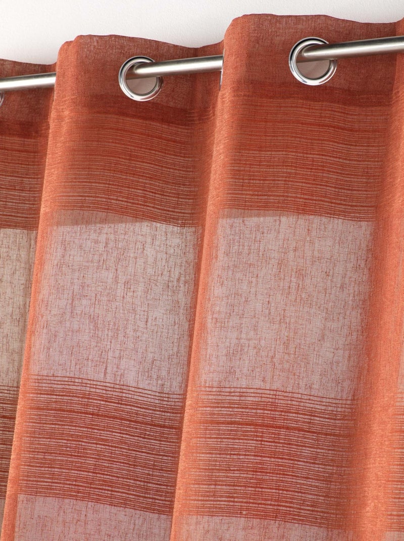 Voile di ciniglia a righe effetto lino Terracotta - Kiabi