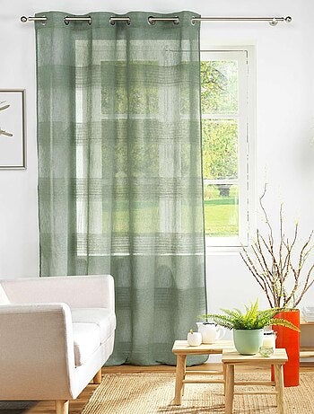 Voile di ciniglia a righe effetto lino