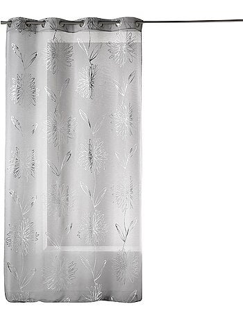 Voile di Etamine chiaro con stampe "Fiore" metallizzate