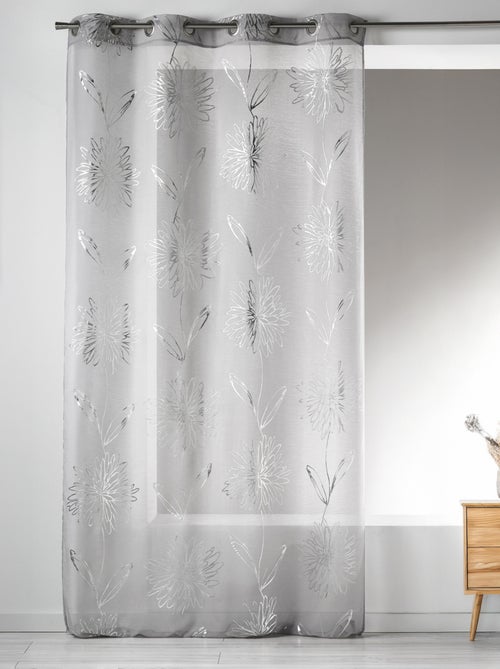 Voile di Etamine chiaro con stampe "Fiore" metallizzate - Kiabi