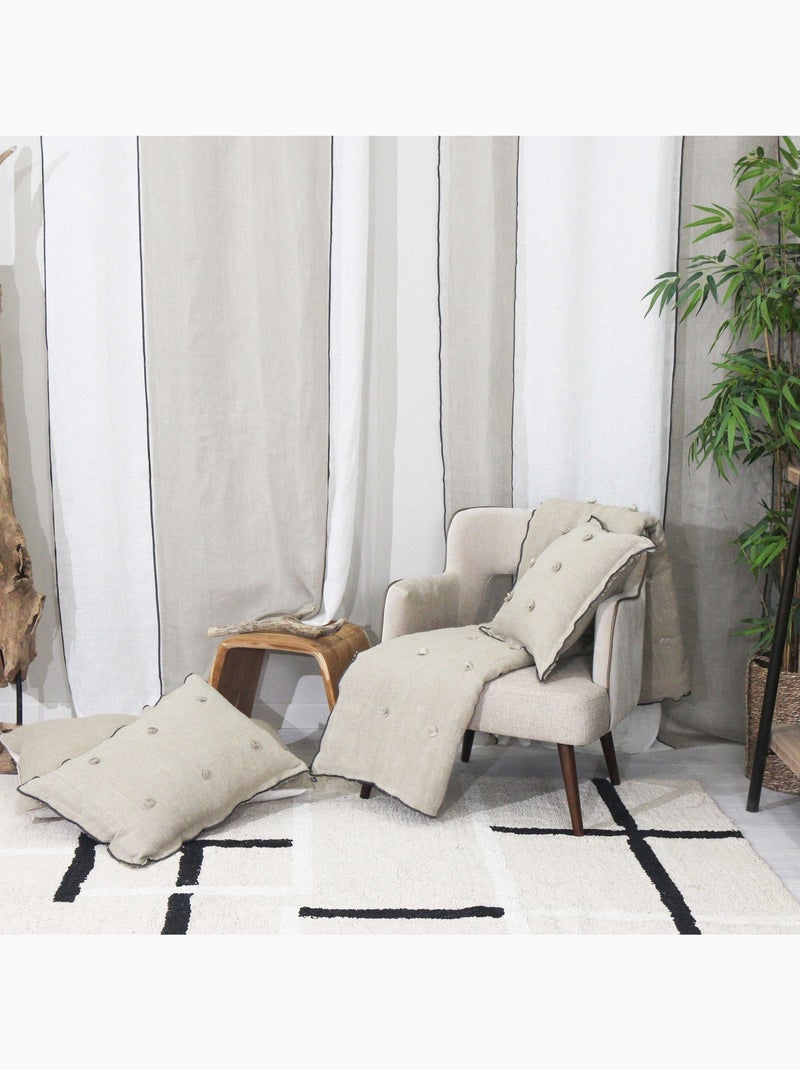 Voile di lino con occhielli Beige chiaro - Kiabi