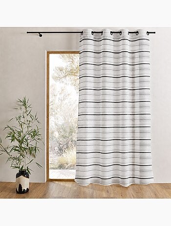 Voile di organza a righe orizzontali con occhielli