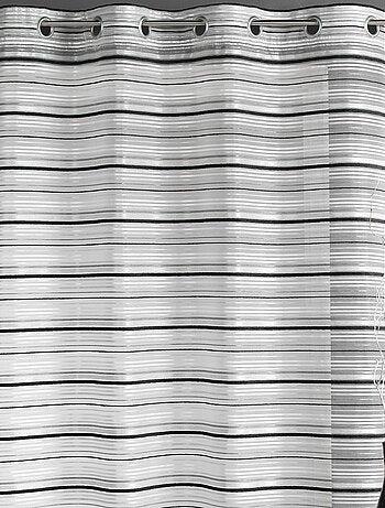 Voile di organza a righe orizzontali con occhielli