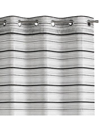 Voile di organza a righe orizzontali con occhielli