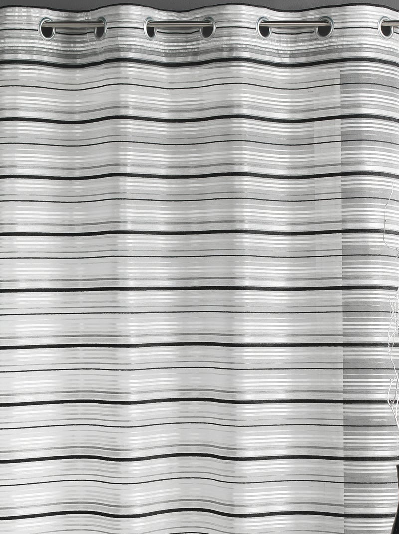 Voile di organza a righe orizzontali con occhielli Argento - Kiabi