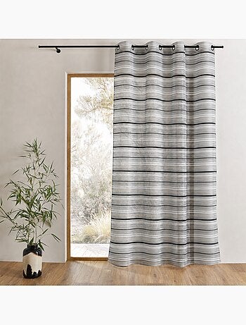 Voile di organza a righe orizzontali con occhielli