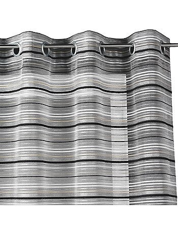 Voile di organza a righe orizzontali con occhielli