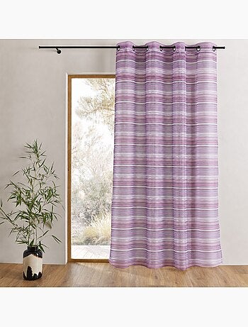 Voile di organza a righe orizzontali con occhielli